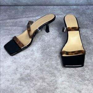 GUC Dear Frances Black Brown Tortoise Shell Rain Sandal EU 40